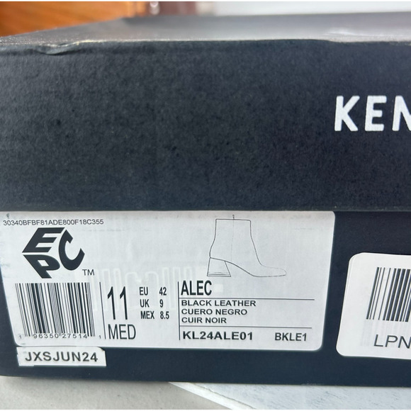 Kenneth Cole NY Alec Leather Chunky Heel Ankle Boots Black Women 11 M Tried On - Picture 10 of 10